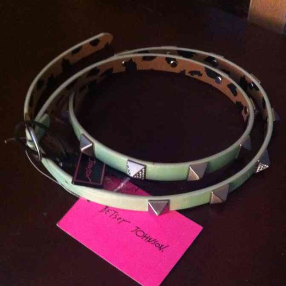 Betsy Johnson medium mint spiked belt.